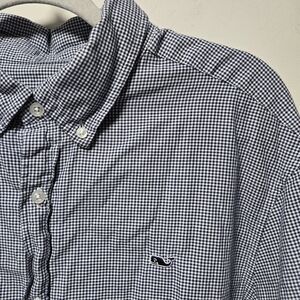 Vineyard Vines Blue White Checkered Button-up Size XL Classic Fit Whale Shirt